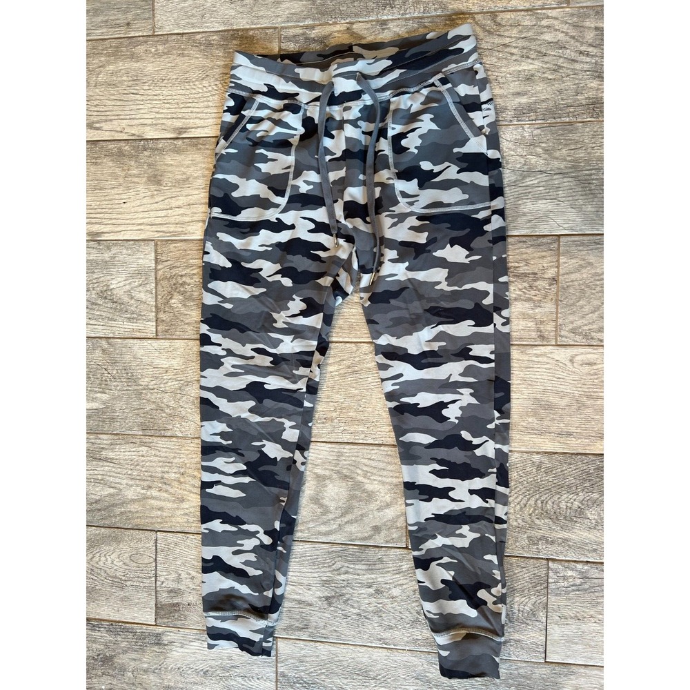 Zyia Active Joggers Small Gray Camo Athletic Sweatpants Womens Pockets Nylon